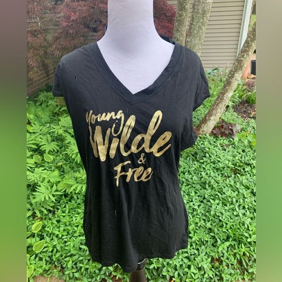 Ellie Wilde Black Top with Tie Back size 2XL - Picture 2 of 5